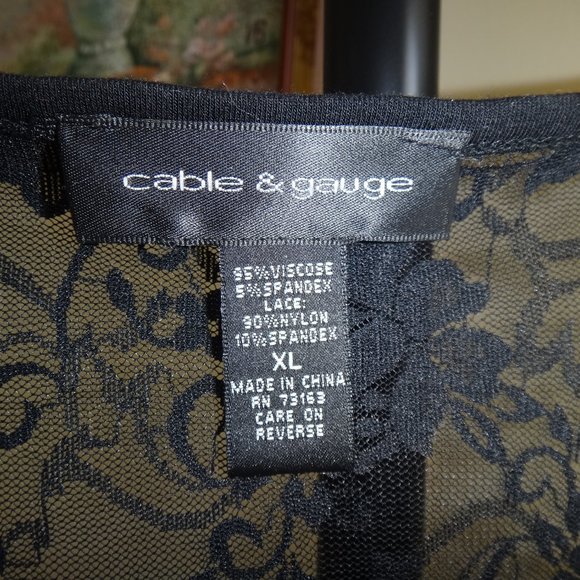 Top Blouse Lace Black sz XL - Picture 3 of 3